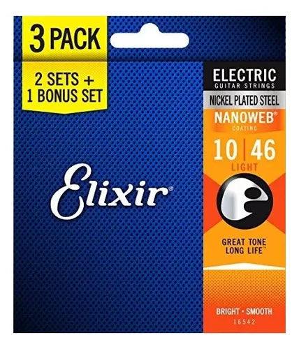 ENCORDADURA ELIXIR PARA GUITARRA ELECTRICA PAQ NANOWEB 16542