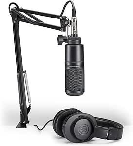 SISTEMA DE MICROFONO Y AUDIFONOS AUDIO TECHNICA AT2020USB+PK