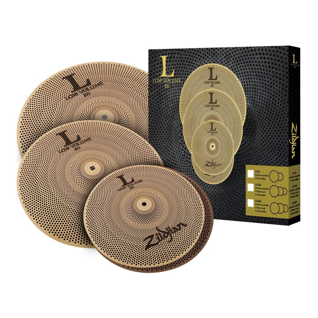 PLATILLOS ZILDJIAN PAQ LOW VOLUME 14" 16" 18" LV468