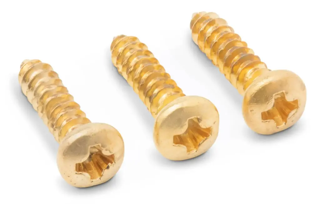 83302 – Tornillos dorados para cubierta del alma (truss‑rod) de Taylor