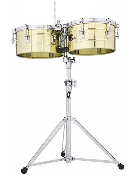 TIMBALES LP "TITO PUENTE" 13" & 14" CON ATRIL LATON  LP256-B
