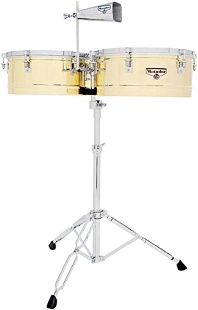 TIMBALES LP "MATADOR" 14" & 15" CON ATRIL Y CENCERRO LATON M257B