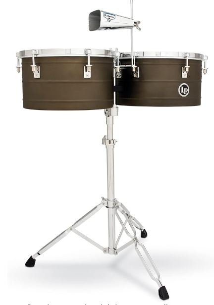 TIMBALES LP "MATADOR" 14" & 15" CON ATRIL Y CENCERRO RECUBIERTOS M258