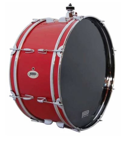 BOMBO POWER BEAT "R4V3NDRVMZ" 18" X 14" ROJO METALICO C/SOPORTE P/PLATILLO Y BAQUETON CASA-1814RD