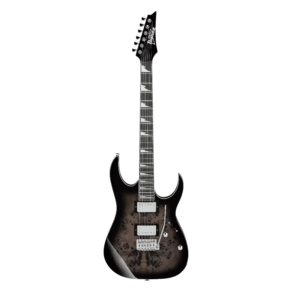GUITARRA ELECTRICA IBANEZ ''GIO RG'' CAFÉ TRANSPARENTE/SOMBREADO NEGRO GRG220PA1-BKB