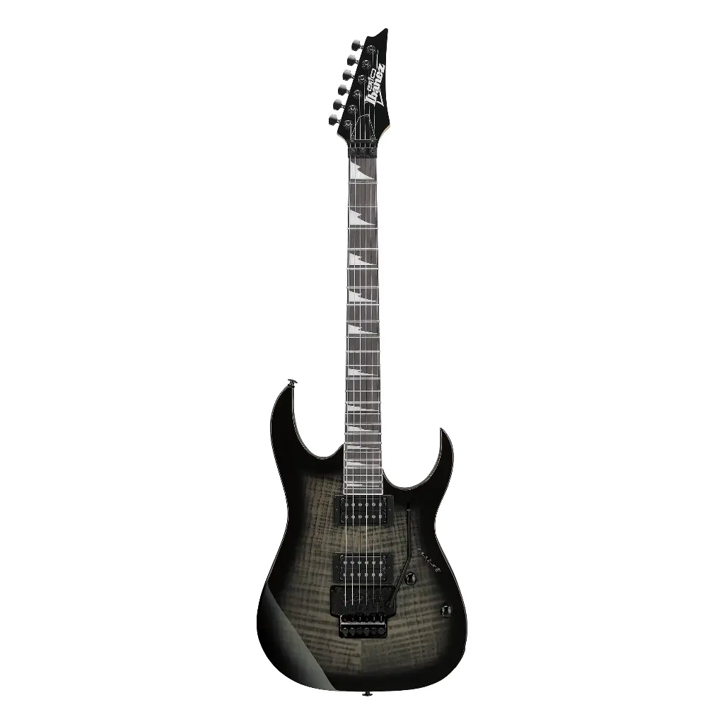 GUITARRA ELECTRICA IBANEZ ''GIO RG'' ENTINTADA NEGRA/SOMBREADO NEGRO GRG320FA-TKS