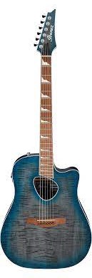 GUITARRA ELECTROACUSTICA IBANEZ ''ALTSTAR'' GRIS TRANSPARENTE/SOMBREADO AZUL ALT30FM-BDB
