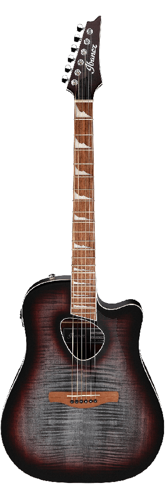 ALT30FM-RDB GUITARRA ELECTROACUSTICA COLOR GRIS TRANSPARENTE CON SOMBREADO NEGRO Y ROJO DE LA SERIE ALTSTAR IBANEZ  