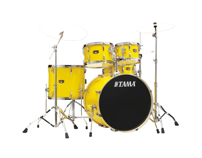 BATERIA TAMA ''IMPERIALSTAR'' DE 5 PZAS. AMARILLO ELECTRICO CON JUEGO DE ATRILES Y ASIENTO IP52H6W-ELY