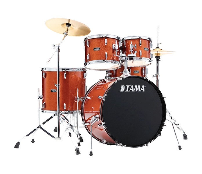 BATERIA TAMA ''STAGESTAR'' DE 5 PZAS. COBRE BRILLANTE CON ATRILES, ASIENTO Y PLATILLOS ST52H6C-SCP