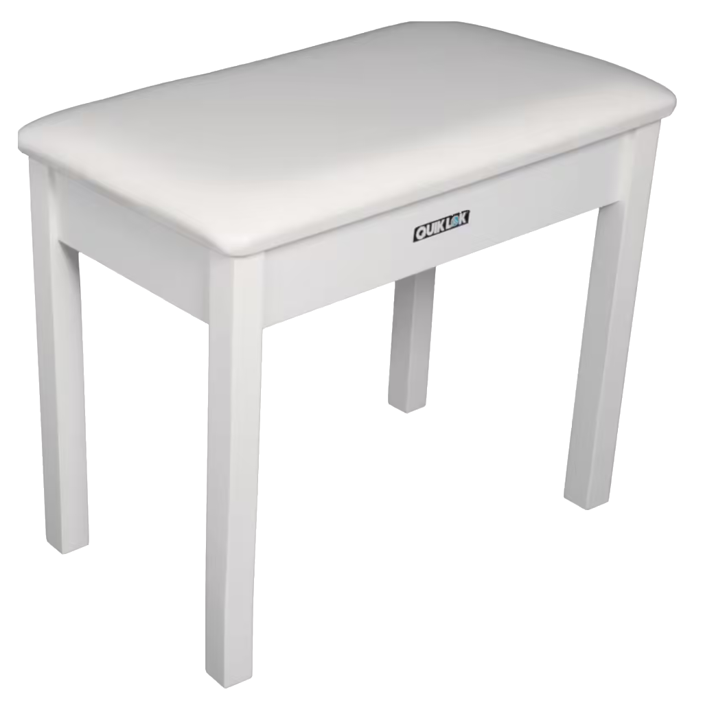 Quiklok PB/50WHS – Banqueta de Madera para Piano (Blanco Mate)