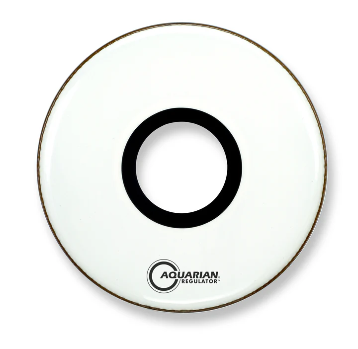 PARCHE 20" AQUARIAN SERIE REGULATOR BLANCO CON SORDINA, AUGERO EN CENTRO 7" RPT20W