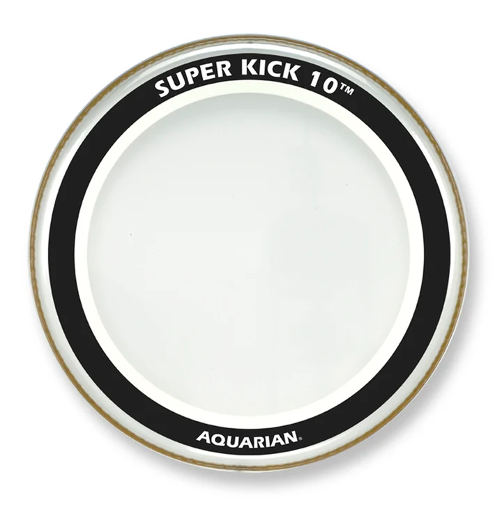 PARCHE 24" AQUARIAN SERIE SUPER KICK 10 TRANSPARENTE SORDINA FLOTANTE DOS CAPAS SK10-24