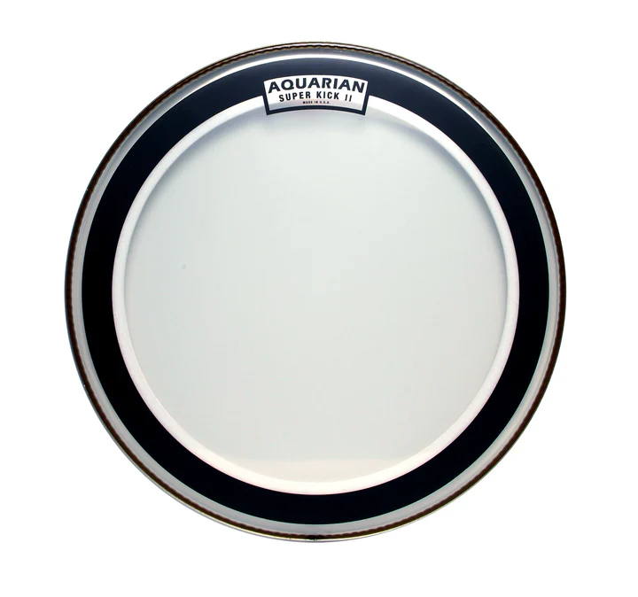 PARCHE 28" AQUARIAN SERIE SUPER-KICK TRANSPARENTE CON SORDINA FLOTANTE DOS CAPA SKII28