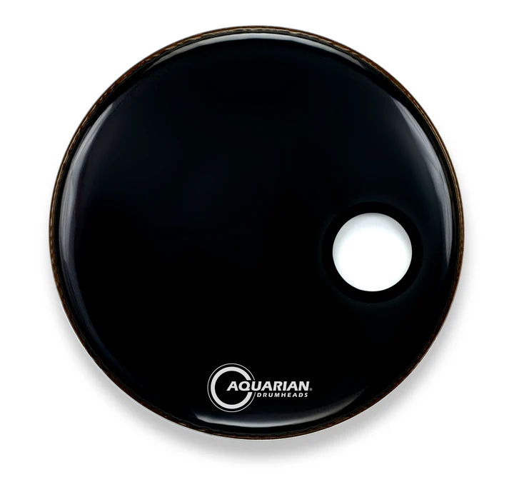 PARCHE 22" AQUARIAN SERIE PORTED BASS FRONTAL NEGRO CON AGUJERO DE 4 3/4" SMPTCC22BK