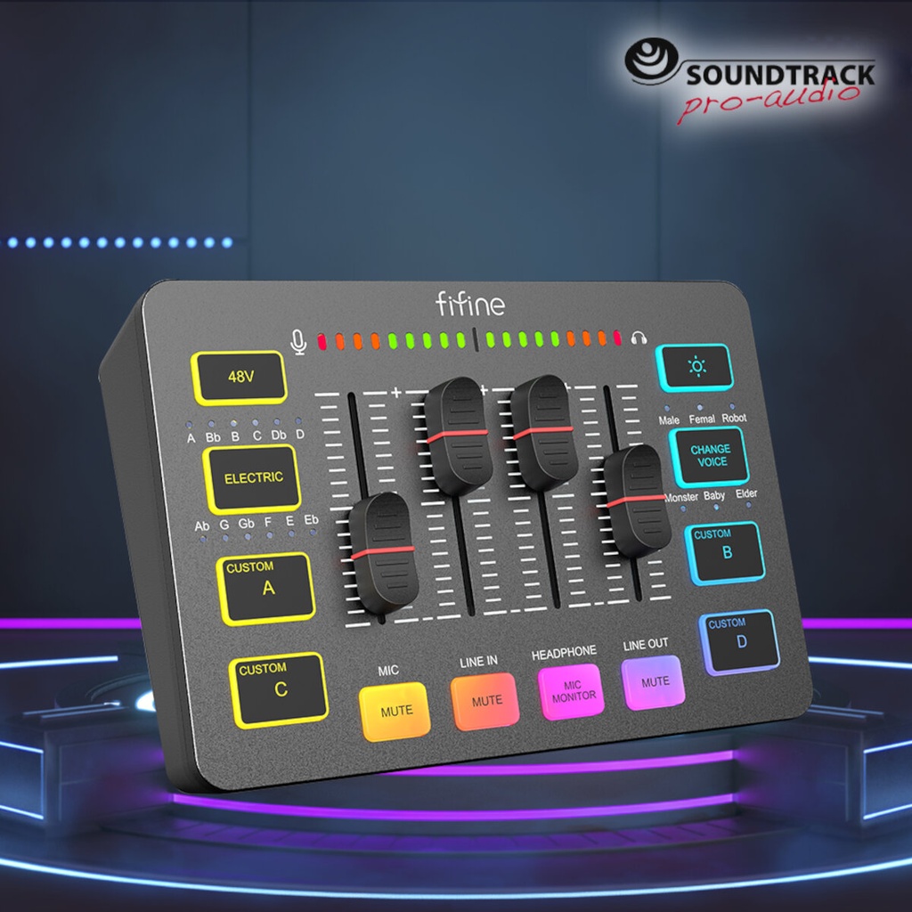 SC3-MEZCLADORA INTERFAZ CON EFECTOS, PARA GAMING, STREAMING Y GRABACIÓN DIGITAL