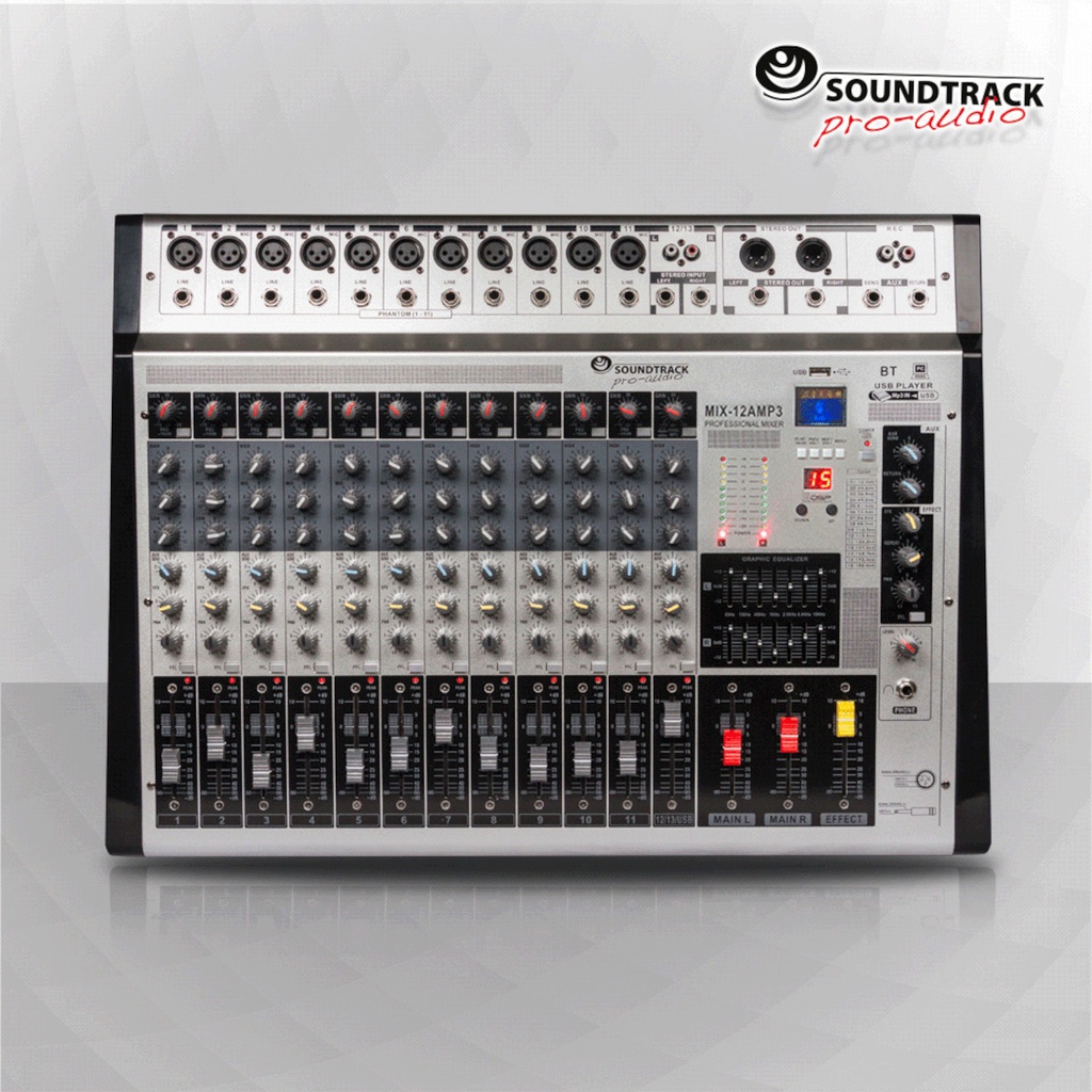 MIX-12AMP3 MEZCLADORA AMPLIFICADA DE 12 CANALES