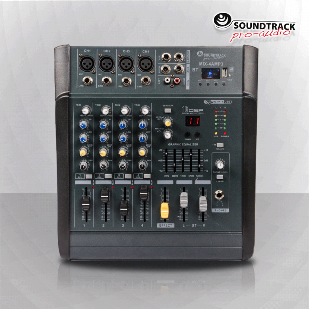 MIX 4 AMP3  MEZCLADORA AMPLIFICADA DE 4 CANALES MIX-4AMP3