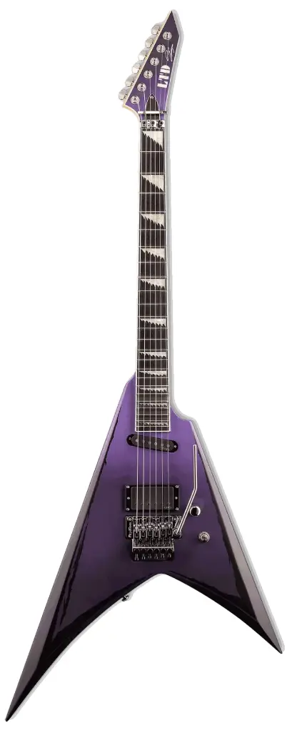 ALEXI RIPPEDPURPLE FADE SATIN W/ RIPPED PINSTRIPES GUITARRA ELECTRICA