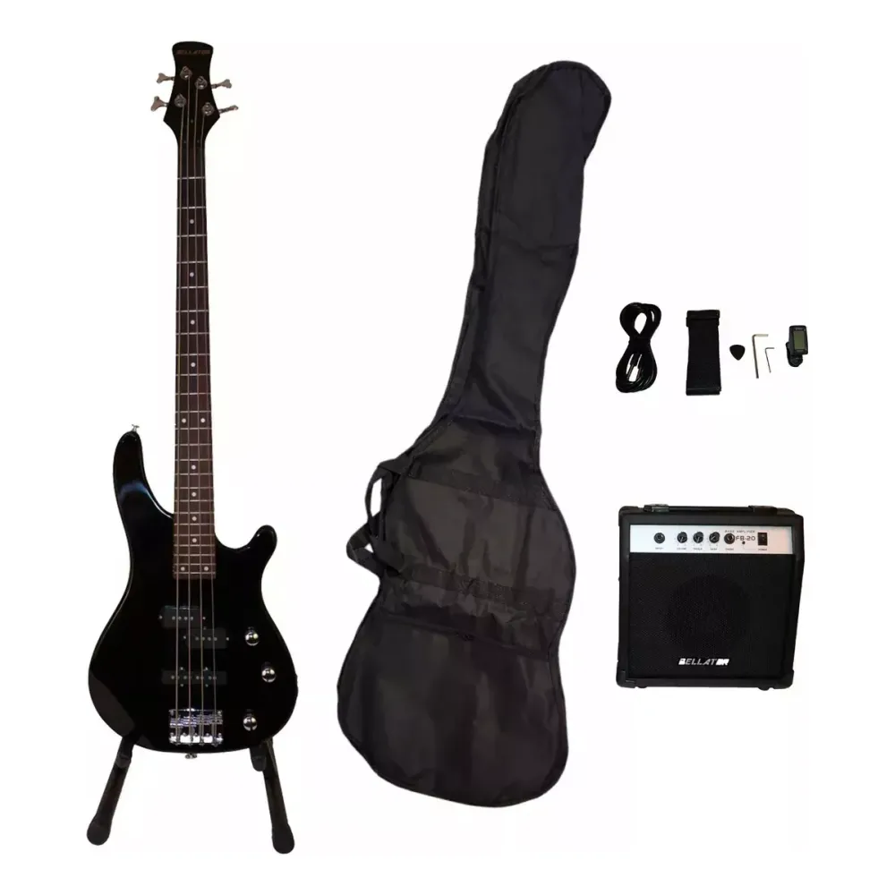 PAQUETE DE BAJO ELÉCTRICO BELLATOR NEGRO