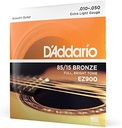 JUEGO DE 6 CUERDAS ACERO CON ENTORCHADO EN BRONCE EXTRA LIGTH D´ADDARIO EZ900