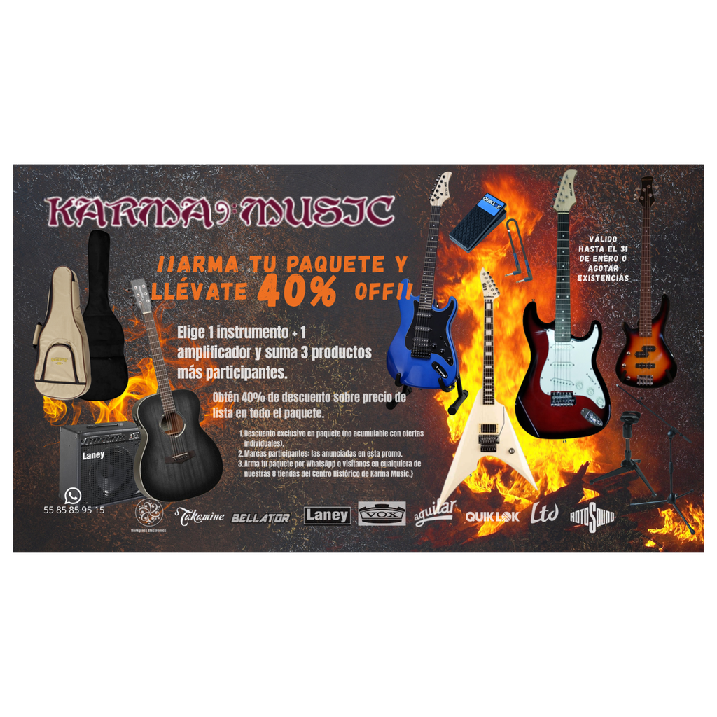 PAQUETE GUITARRA BELLATOR / LANEY / KORG 40% OFF