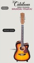 GUITARRA ELECTROACUSTICA DOCEAVA (DOCEROLA) DE 12 CUERDAS COLOR SOMBREADA NEGRO MUSIC PLACE CATALANA MG42-12SB
