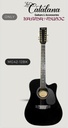 GUITARRA ELECTROACUSTICA DOCEAVA (DOCEROLA) DE 12 CUERDAS COLOR NEGRO MUSIC PLACE CATALANA MG42-12BK