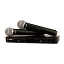 STEMA INALÁMBRICO SHURE DOBLE CON DOS MICRÓFONOS DE MANO PARA VOZ BLX288/PG58-J11