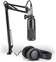 SISTEMA DE MICROFONO Y AUDIFONOS AUDIO TECHNICA AT2020USB+PK